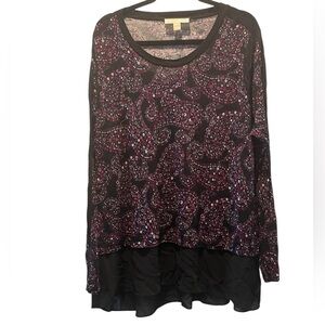 Michael by Michael Kors Woman's Paisley Print Blouse/ Top Long Sleeve  Size 3 X